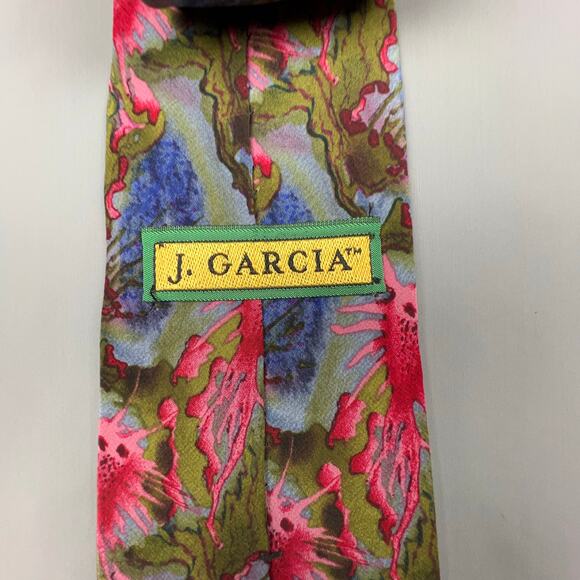 Jerry Garcia Tie Thistle Ghost Collection Five Silk Psychedelic Floral Vintage - Picture 6 of 7